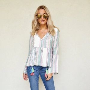 Strut & Bolt Mia Striped Bell Sleeve Top